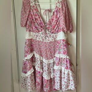 Arula Aderny Patchwork Floral Dress 1X